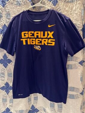 Nike Adult 'Geaux Tigers' Short Sleeve Tee - Purple/Gold